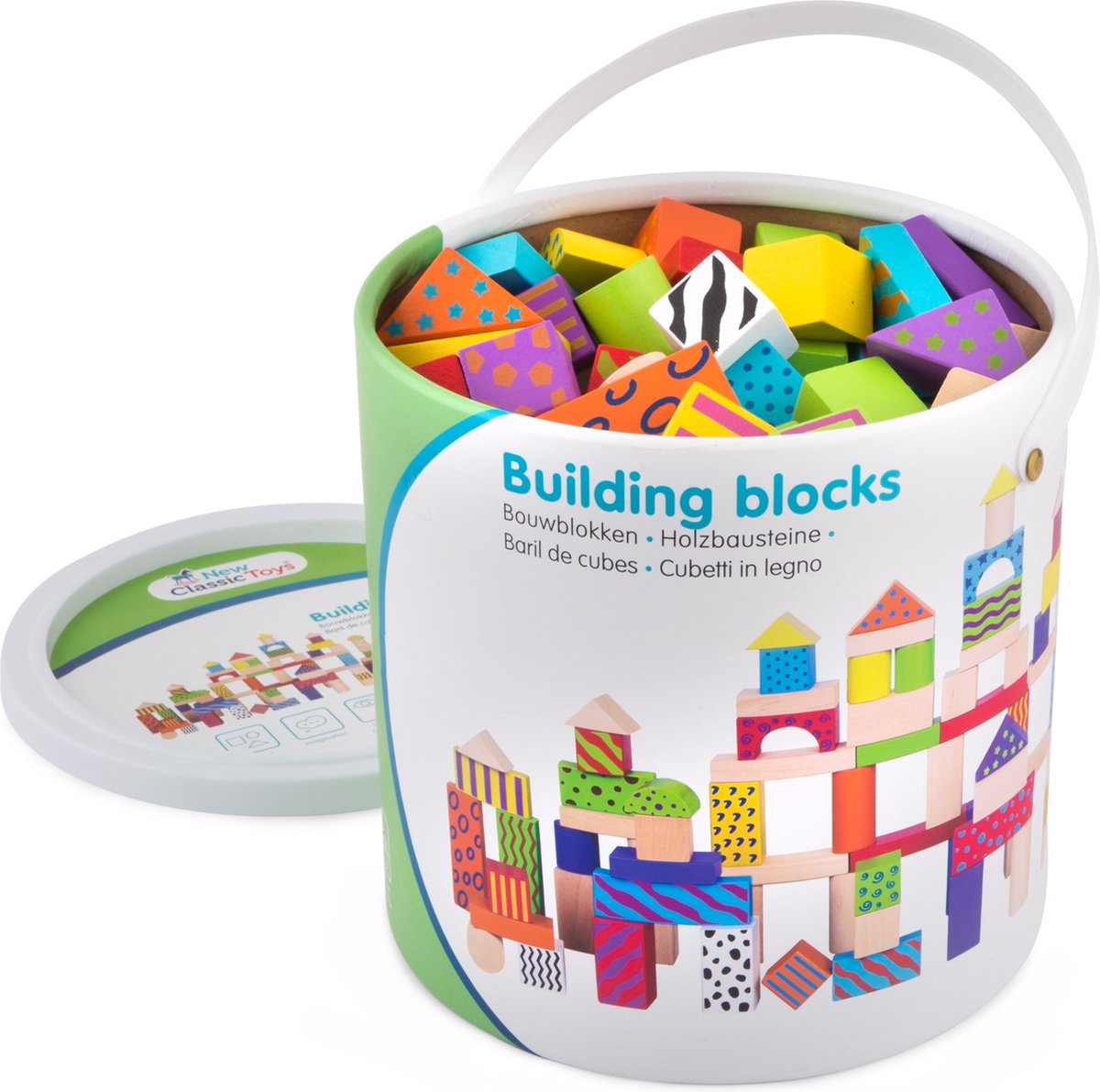 Set di 100 Blocchi in Legno – Fantasia | New Classic Toys