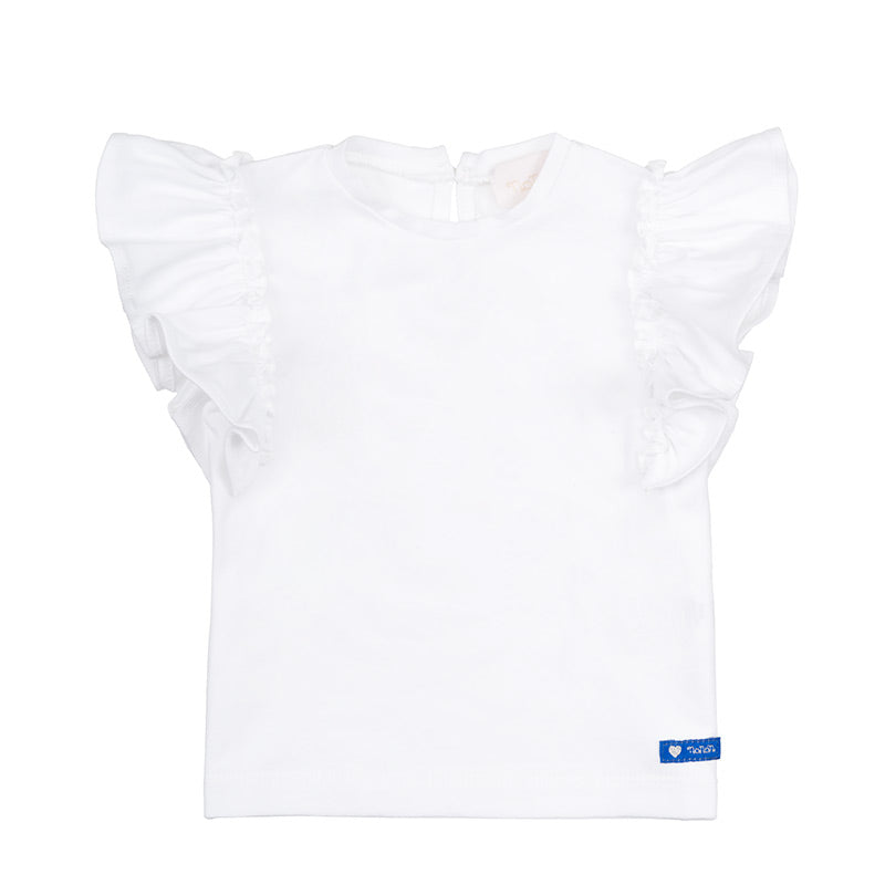 T-shirt bianca con frappe