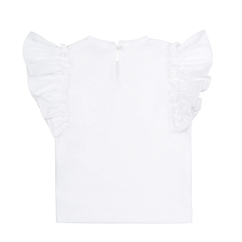 T-shirt bianca con frappe