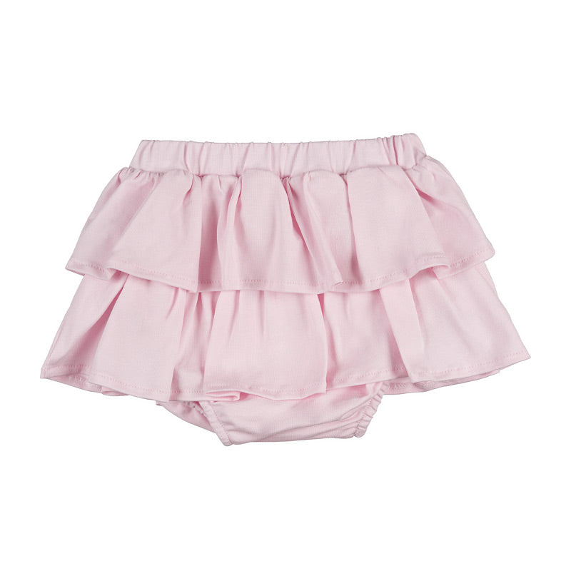 Gonna culotte rosa con balze