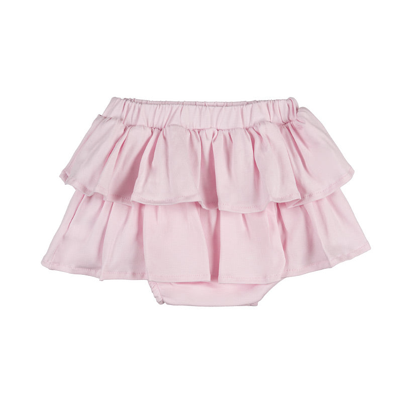 Gonna culotte rosa con balze