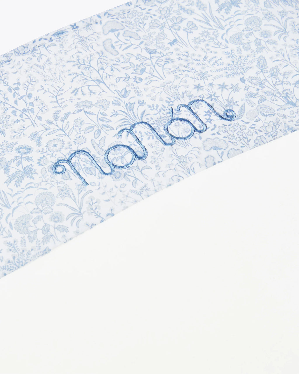Coperta avorio in jersey con tessuto Liberty color azzurro