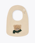 Bavaglino beige in felpa con Tato applicato