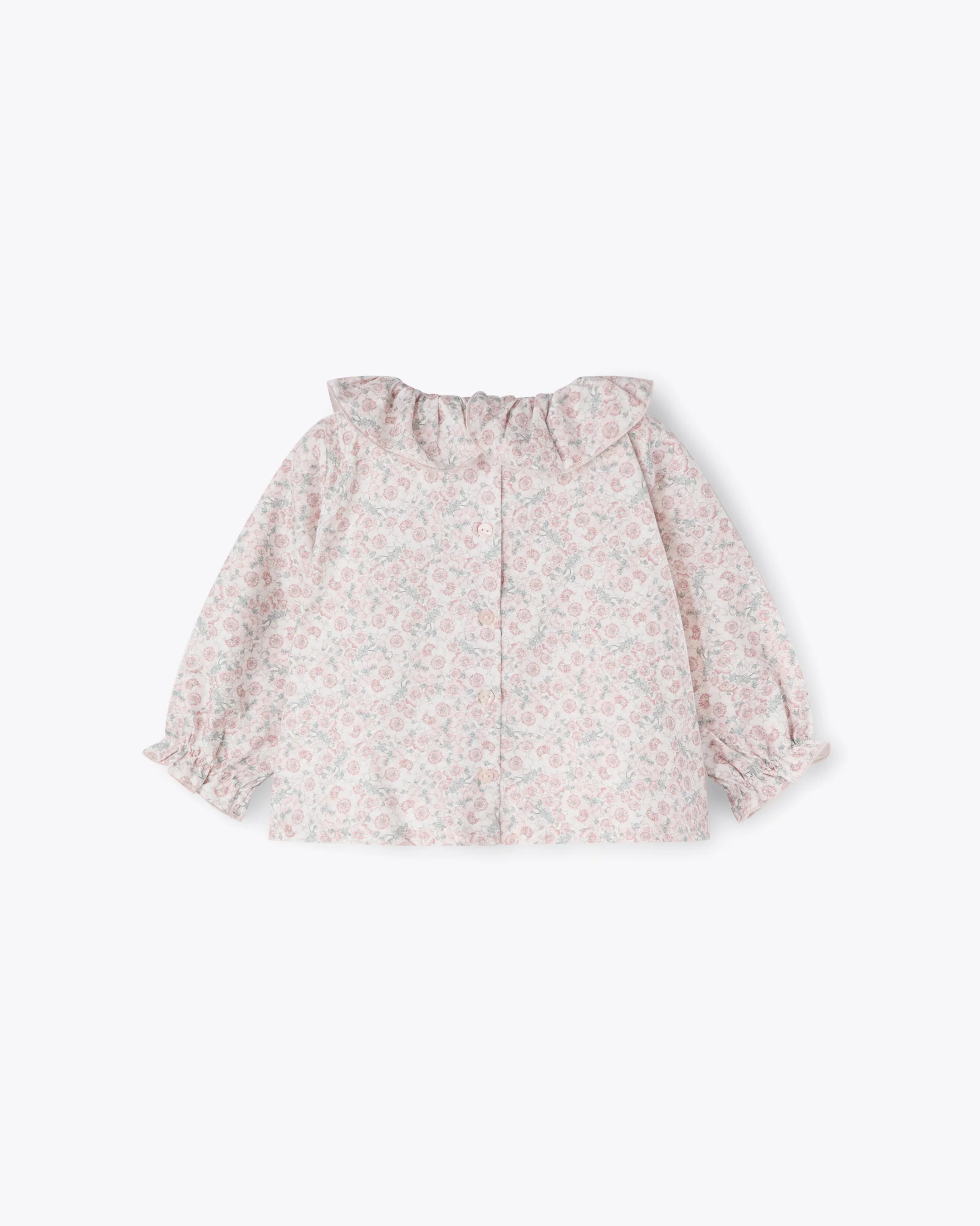 Camicia con fantasia a fiorellini rosa