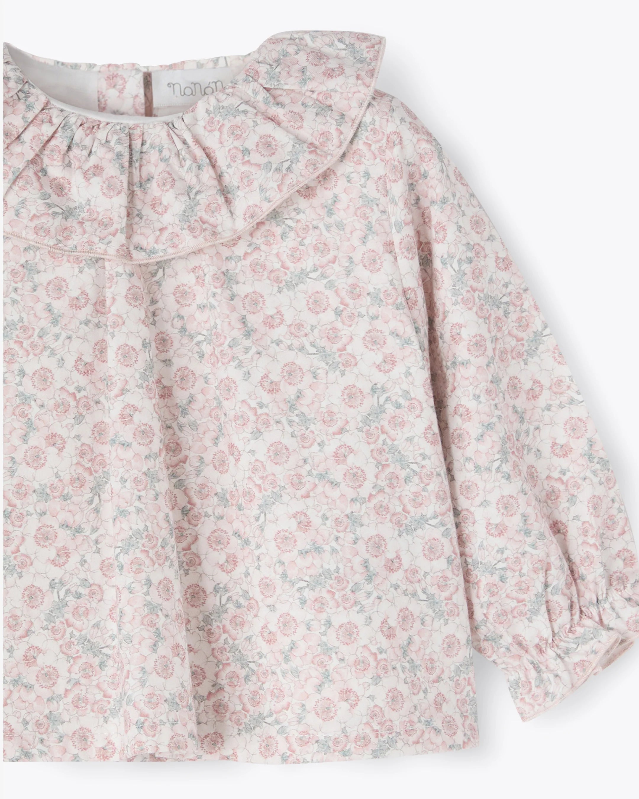 Camicia con fantasia a fiorellini rosa