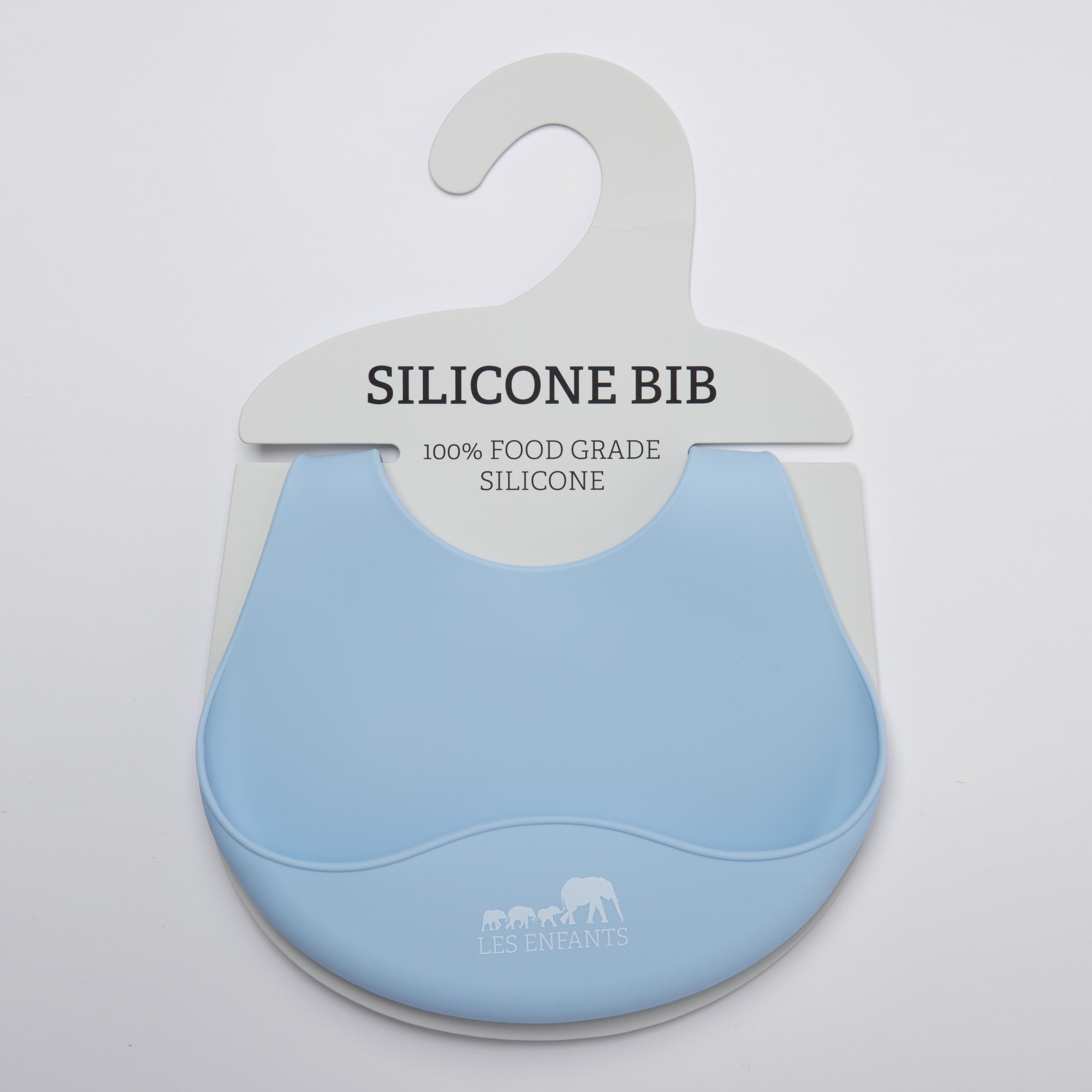 Set Pappa in Silicone Blu – Bavaglino & Cucchiaini | Les Enfants