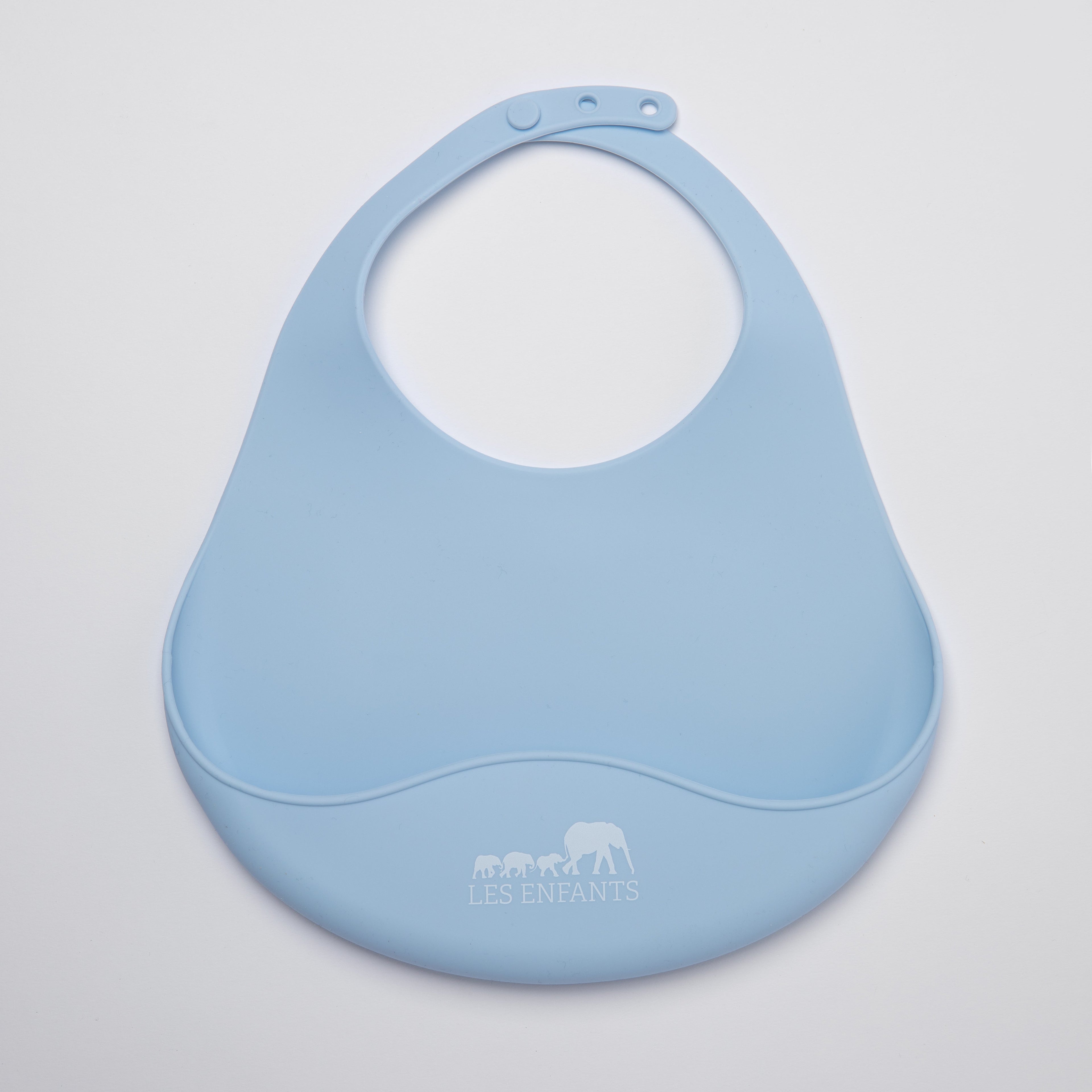 Set Pappa in Silicone Blu – Bavaglino & Cucchiaini | Les Enfants
