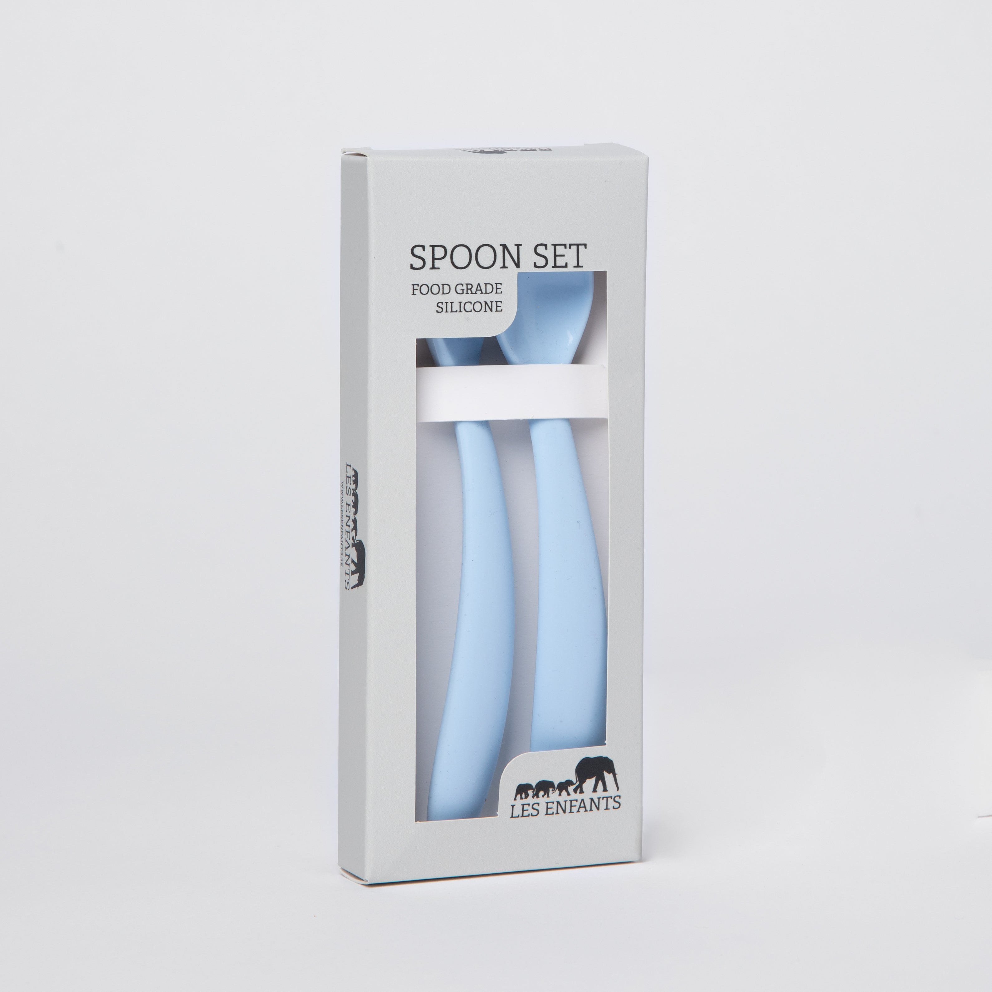 Set Pappa in Silicone Blu – Bavaglino & Cucchiaini | Les Enfants